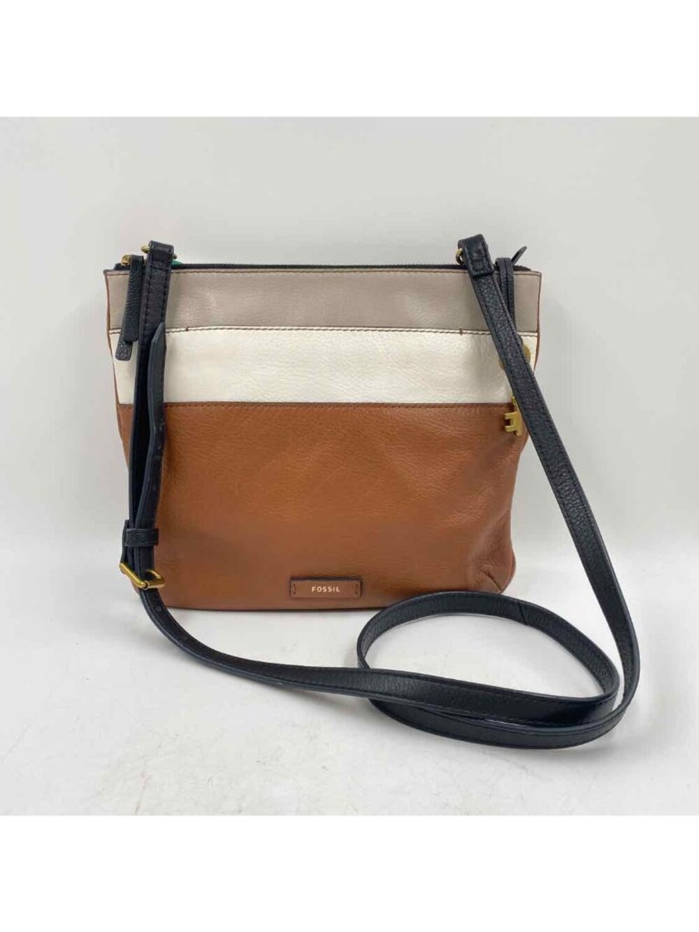 Fossil Women's Brown Luxe Color Block Purse Leather